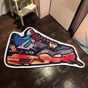 Carpets Sneaker Shape Doormat Palm Graffiti Anti Slip Carpet Modern Welcome Entrance Door Rugs Bathroom Printed Hallway Bath Mat 230824