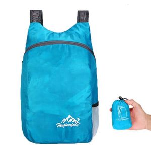 Backpacking Packs 20l Lätt utomhusfällbar ultralätt ryggsäck Folding Camping Vandring Travel Daypack Sport Bag For Men Women 230824