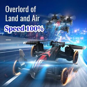 Electric/RC Car A New RC Fixed Wing Remote Control Aircraft with LED Lights Land Air Dual Mode Intelligent Height Fixed Aircraft x0824