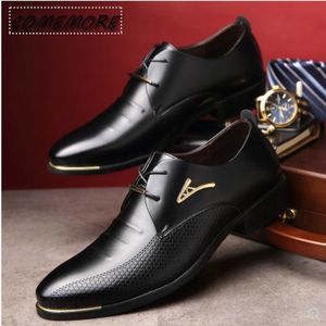 Sukienka Buty klasyczny mężczyzna spiczasty palec butę buty męskie skórzane czarne buty ślubne Oxford Formal Busines