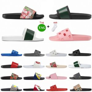 Designer Slifor Blooms Strawberry Tiger Bees Green Red White Web Fashion Men Base Women Sandal Beach Flops Flip Flower Mens Domens Sandals Scarpe