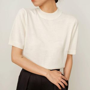 Kvinnors tröjor 2023 Spring/Summer Skin Feel Series Acicic Acid Sticked Women Short Sleeve Pullover