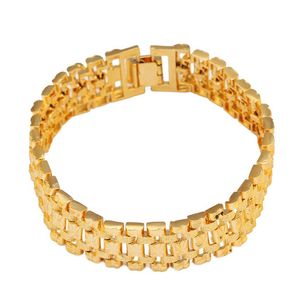 Dubai złota bransoletka złota kolor biżuterii prezenty świąteczne dla mężczyzn o szerokości 16 mm ręcznie robione bransoletka biżuteria 254S
