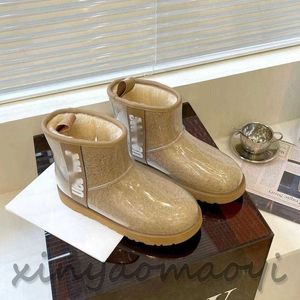 Khaki Brown Stiefel Nano wasserdicht, Uggitys Jelly Boots Slip-on-Knöchelstiefel warme Wolle Frauen Leichte Schneeschnee, Designerstiefel, australische hohe Qualität