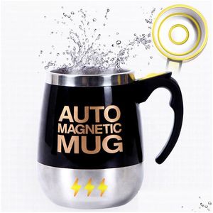 Muggar tazas kaffemugg rostfritt stål magnetiska självrörande matic er mjölk blandar elektrisk lat smart shaker cup t200104 droppe delive dhwjt