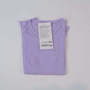 Lu824 Camisa Swift Swift Yoga Manga longa Cor de cor sólida Esportes de modelagem Camisetas apertadas Camisas esportivas Top Mulheres Top
