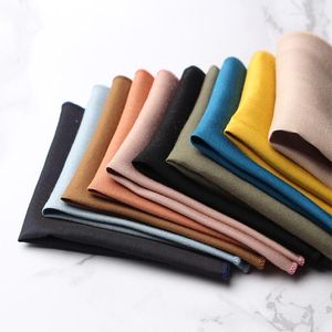 Laço laços 23cm lenço de cores sólidas lençóis de alta moda Pocket Square Polyster Men Towel Hanky ​​for Business Party Suit Acessórios