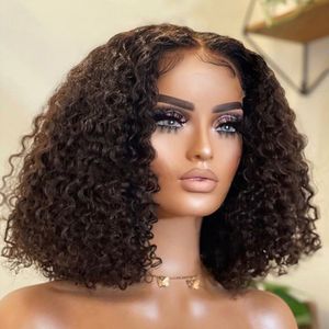 Short Curly Bob Brazilian Human Hair Wigs for Women 13X6X1 Lace Front Wigs Deep Wave Curly Lace Wig P4/30 Highlight Colored Wig