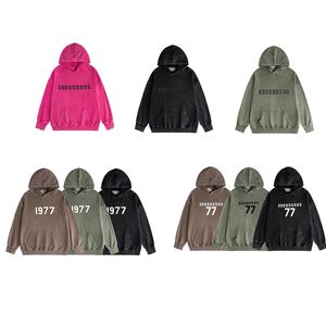 ess hoodie män designer hoodie klassisk stil med reflekterande bokstäver på baksidan tredimensionell flockning tvättad sliten mens hoodie fashionabla mångsidig avslappnad