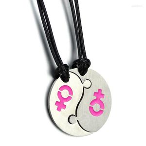 Pendant Necklaces 1Pair Couple Necklace Yin Yang LGBT Gay Pride Fashion Jewelry Collar Female Men Friends Gifts Bijouterie