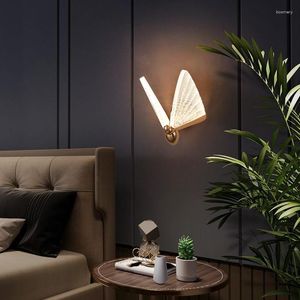 Duvar lambası Modern LED Kelebek Işıkları Fikstür Yatak Odası Oturma Odası Ev Dekorasyon Alan Koridoru Aydınlatma Yenilik İç Mekan