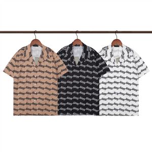 Men's designer shirt summer short sleeve casual button up shirt printed bowling shirt beach style breathable T-shirt clothing #374