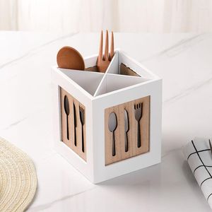 Kitchen Storage Utensil Holder Cutlery Drainer Tableware Bucket WoodinessChopstick Spoon Rack Detachable Tools