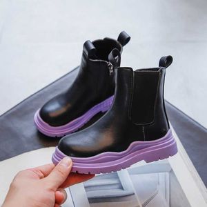 Bot Boyut 21-36 Küçük Kızlar Botlar Erkek Çocuklar Çocuklar Çocuk Chelsea Boots Sonbahar Ayak Bileği Botas Botinler Okul Ayakkabıları Teen Girl 26-36 L0824