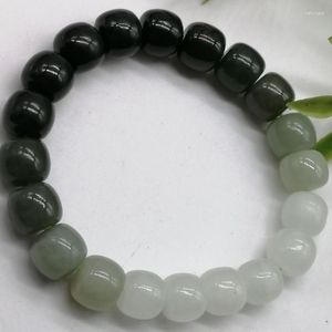 Strand äkta naturliga Hetian Jade Armband Kvinnor Fina smycken Certifierade White Jades Stone Bead Elastic pärlstav gradientarmband gåvor