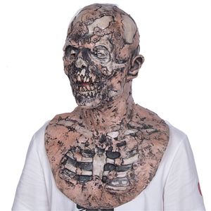 Party Masks Scary Walking Dead Zombie Mask Latex Creepy Halloween Costume Horror Bloody Adult Carnival Party Pests Decoration 230824