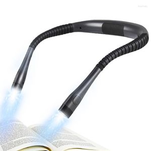 Lâmpadas de mesa recarregável LED pescoço luz de leitura mãos-livres 3 níveis de brilho ajustáveis braços dobráveis