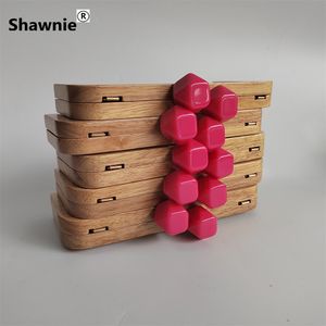 Bag Parts Accessories 1 piece Rose Red Candy Clasp Natural Wood Frame For DIY Wood Purse Frames Ladies Evening Pen Handle Wholesale Wood Obag Hanger 230824