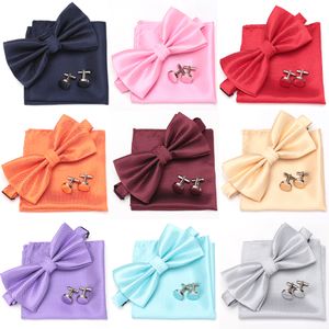 Neck Ties Mens Tie Set Bowtie Cravat Cufflinks Fashion Butterfly Party Wedding Bow for Men Girls Candy Solid Color Bowknot Wholesale 230824