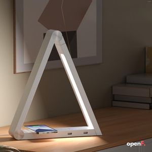 Lâmpadas de mesa LED DeskLamp ModernDesign TouchControl Proteção para os olhos Lâmpada de mesa 10W Carregador rápido sem fio Luz noturna para escritório doméstico