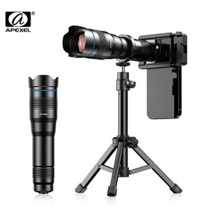 Teleskop dürbünleri Apexel 36x Güçlü Telepo Lens 4K HD Monoküler Tripod ile Monocular Universal Telefon Klipsi Zeki Telefonlar İçin Lens Lensler 230824