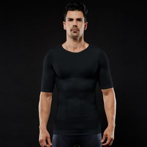 Cintura barriga shaper homens corpo shaper tonificação t-shirt emagrecimento shapewear postura corretiva controle de barriga compressão homem modelagem roupa interior espartilho 230824