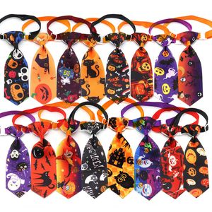 Костюмы для кошек ПЭТ Хэллоуин серия галстуков тыквенного черепа головы собаки аксессуары воротнички для маленьких 230825