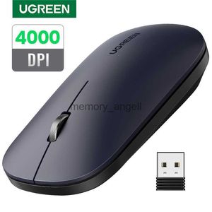 コンピュータラップトップ用ワイヤレスサイレントマウス4000 dpiのugreenマウスワイヤレスサイレントマウス4000 dpi souris sans fil 3cm薄いスリム静かな2.4gワイヤレスマウスHKD230825