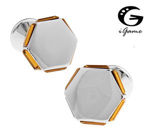 Манжеты Links Igame Designer Cuff Links Luxury Yellow Color Cormer Design 230824