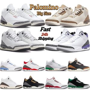 basketball shoes Palomino 3s White Cement jumpman 3 UNC Dark Iris Lucky Green Mocha Cardinal Red mens sports sneakers trainers size 7-13