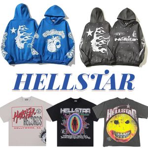 Hellstar Womens Summer Men T 셔츠 래퍼 세척 회색 무거운 공예 유니니스 유니스 짧은 슬리브 상단 하이 스트리트 패션 레트로 남성 티셔츠 크기 S-2XL OP S -Shirt