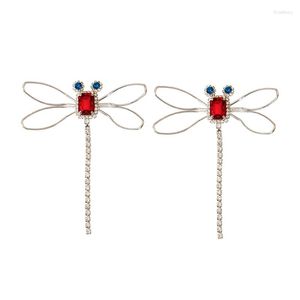 Dangle Earrings Fashion Thai Red With Luxury Dragonfly Individuality Chain Long Earring