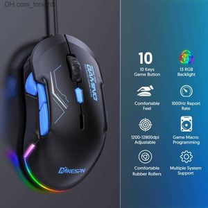 Wired mouse DPI can adjust left and right hand symmetry 10 keys RGB macro definition chicken game Wired mouse Q230825