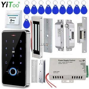 Yitoo RFID指紋アクセス制御システムドアロックIP68ホームセーフアウトドアHKD230824用の完全な防水電気ロックセット