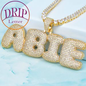 Pendanthalsband Dropp Letter Custom Name Necklace For Men Real Gold Plated Charms smycken Making Customized Hip Hop Fashion 230825