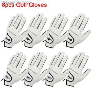 8pcs Golf gloves Genuine Sheepskin leather Men Non-slip Sports gloves left right For Golfer Men's Golf Glove Soft Breathable Q230825