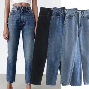 Jeans femininos mulher alta rua vintage mãe inglaterra estilo moda cintura solta namorado para mulheres 230824