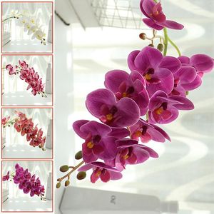 Decorative Flowers 1Bundle Wall 3D Print Butterfly Orchid Artificial Phalaenopsis Real Touch Fake Flower 7/11Heads Home Decor DIY Wedding
