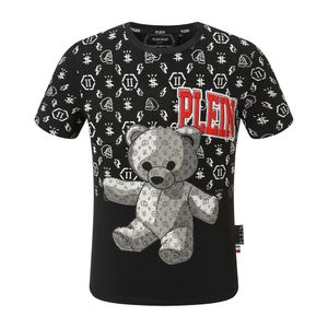 Plein ayı tişört erkek tasarımcı tshirts marka giyim rhinestone pp kafatasları erkekler tişört yuvarlak boyun ss kafatası hip hop tshirt üst tees 16649