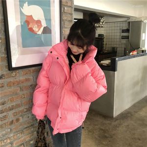 Women's Trench Coats 2023 Winter Warm Jacket Women Thick Solid Parka Cotton Padded Coat Loose Glossy Outwear