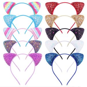 أذني Cat Cat Sequin Blitter Hairbands Hair Accessories Shiny Kitty Hair Hoops