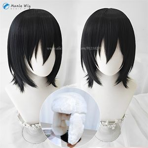 Cosplay peruk bungo stray dogs fyodor dostoevsky kort svart cosplay peruk värmebeständig syntetisk hår perucas cosplay peruk peruk cap 230824