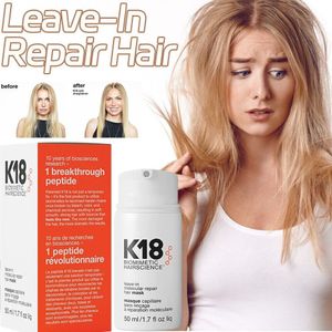 K18 Leave-In K18 분자 수리 K18 표백제 휴가 수리로 인한 피해에 대한 헤어 마스크 50ml 무료 게시물