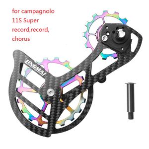 Desviadores de bicicleta Rolamento cerâmico bicicleta desviador traseiro de carbono 13T 19T polia guia roda para Campagnolo 11S Super Record Chorus 230825