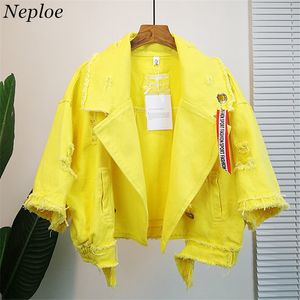 Women's Jackets Neploe Pockets Women Denim Jacket Pole Female Loose Coat Autumn Winter Cool Girl Outwear 69201 230824