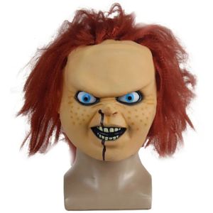 Maschere per feste Maschera Chucky Costume da gioco per bambini Maschere Fantasma Maschere Chucky Faccia horror Lattice Mascarilla Halloween Diavolo Killer Doll Casco 230824