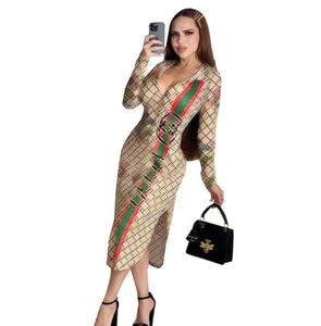 Frauen lässig Kleid neue Mode Bodycon Sexy Shirt Kragen Split Frauen Designer Marken Marken Lady Party Club Elegant Hip Rawp lange Kleider