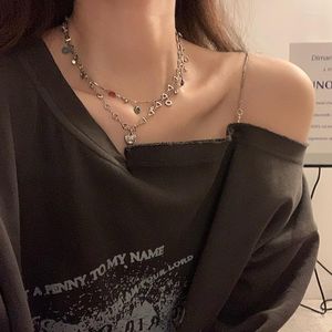 Pendant Necklaces Y2k Necklace For Women Coloful Rhinestone Jewelry Set Neck Chain Body Accessories Girls Kpop Goth Party