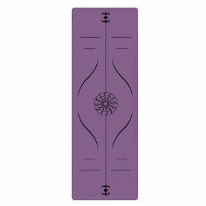 TPE Monochrome Two-Color Position Line 6mm Dance Sports Fitness Non-Slip Yoga Mat