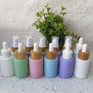 Storage Bottles Free 5pcs 30ml Bamboo Dropper Lid Cap For Colorful Glass Plastic Cosmetic Containers